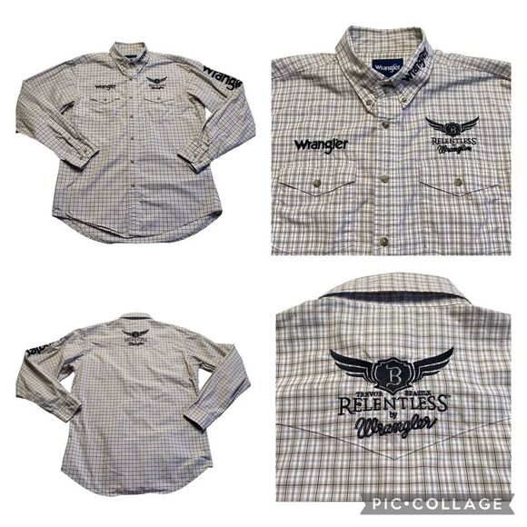 Trevor Brazile by Wrangler Relentless Plaid Embroidered Button Down Shirt Sz XXL - Picture 1 of 14